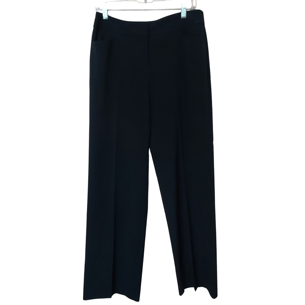 Chicos Black Pick Stitch Professional Trousers Pants Sz 0 XS Dark Academia